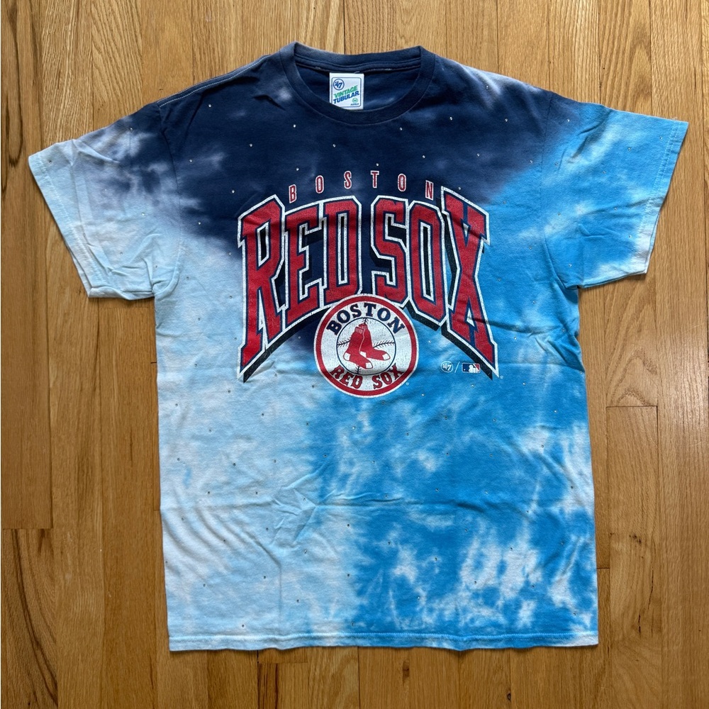 Bedazzled Boston Red Sox Tie-Dye Graphic Tee
